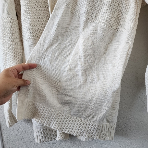 Lululemon Easy Embrace Wrap Open Front Cotton Knit Longline Cardigan White M/L - Picture 7 of 15